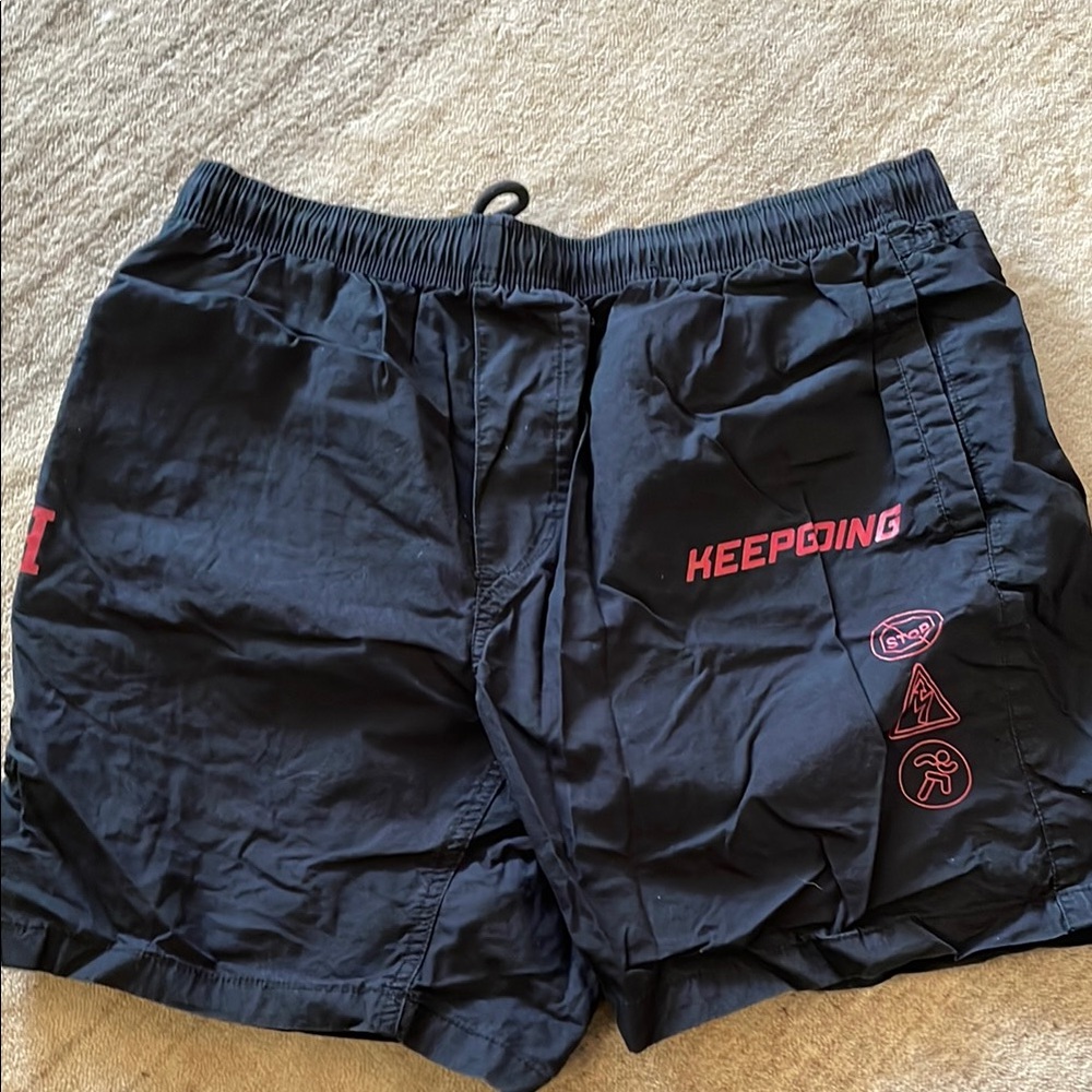 4theHomies - Black Athletic Shorts with Red Accents - Mike Stud